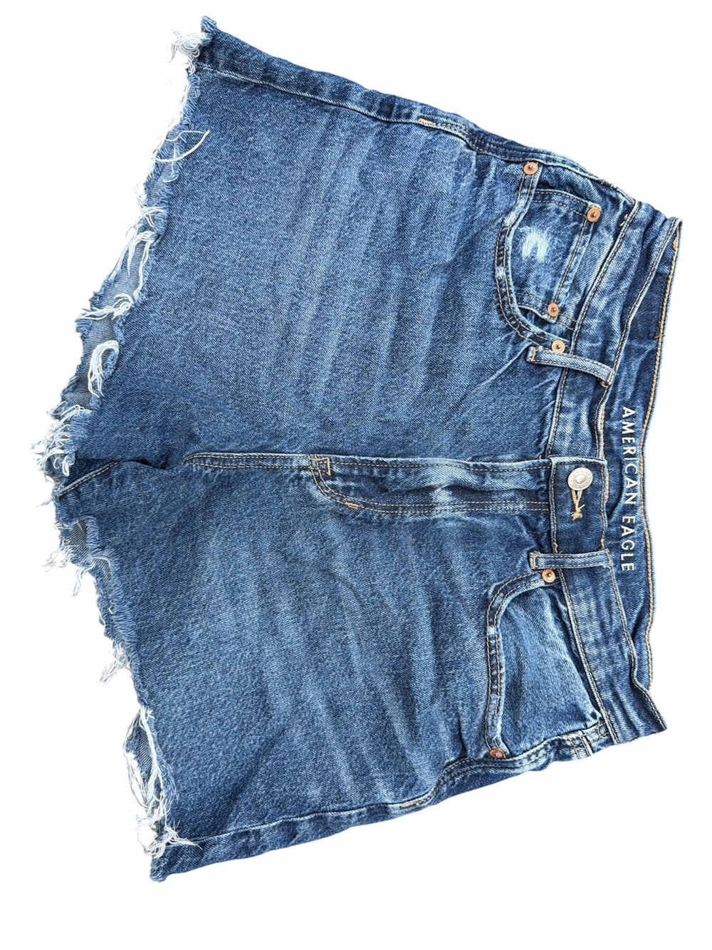 American Eagle Outfitters Distressed Dark Blue Denim Cutoff Shorts - Size 10